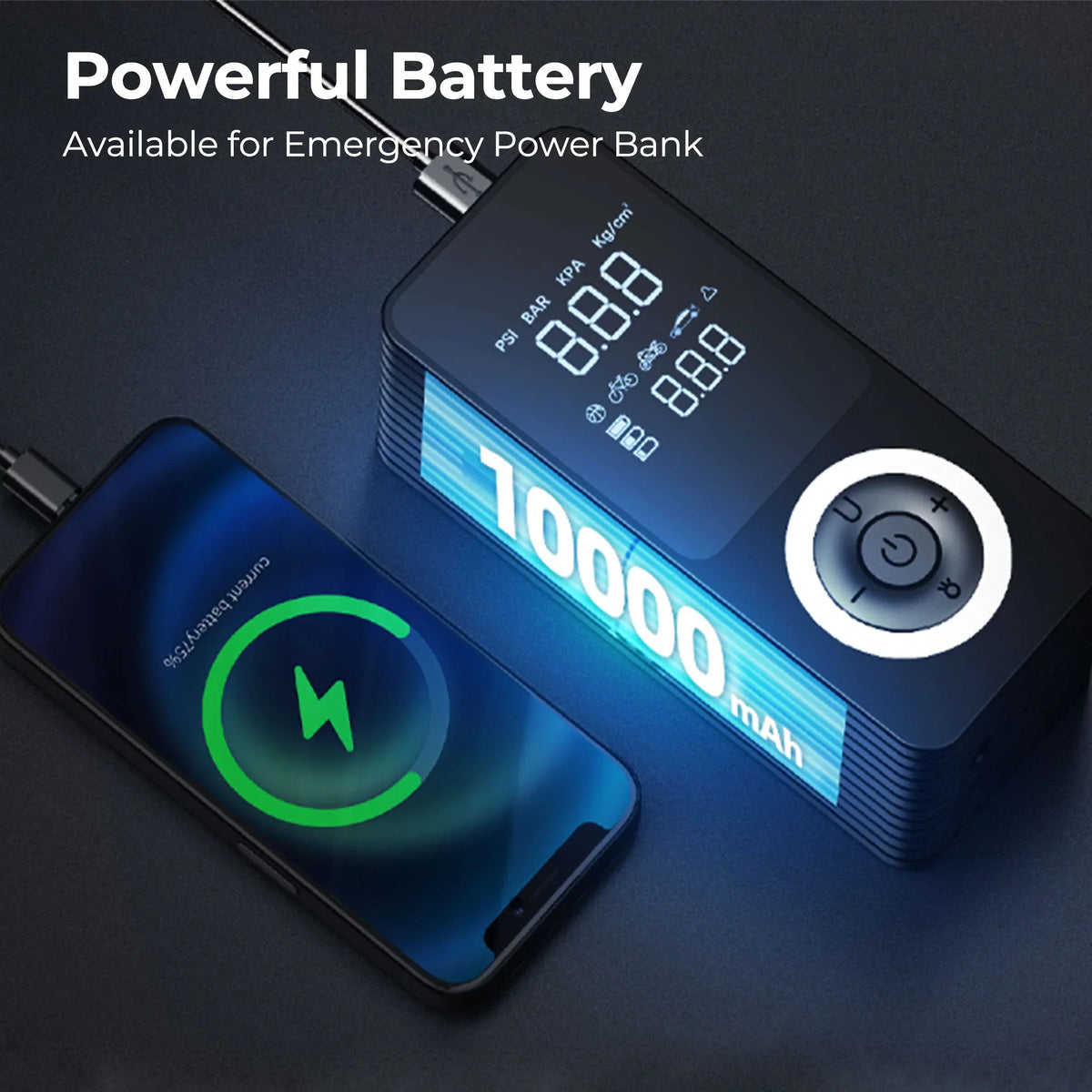 Tire Inflator Travel-Friendly Digital Pump With Auto Shutoff