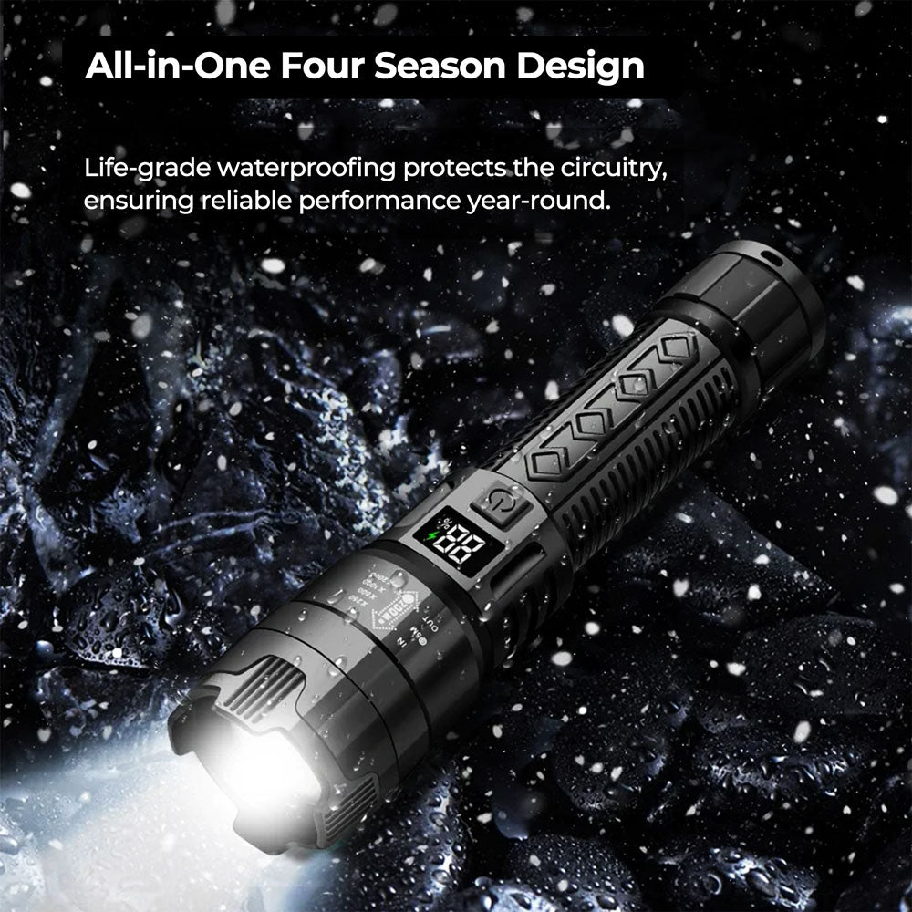 Flashlight 100K Lumens Battery-Powered LED Water-Resistant Camping