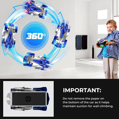 Wall RC Car Remote Control Stunt Vehicle Indoor Play