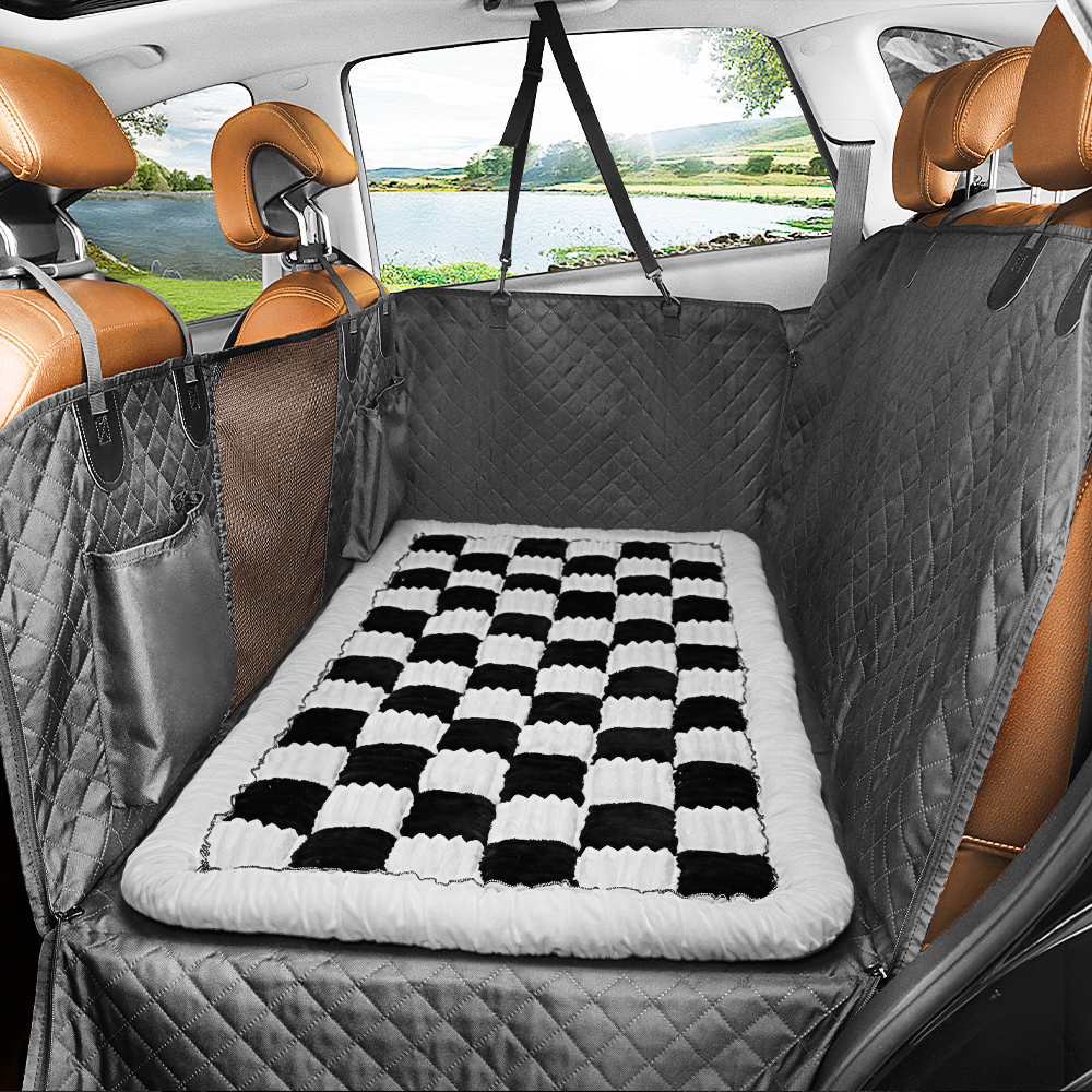 Car Seat Cover Hammock Water-Resistant Protector With Storage Pockets And Mesh Window For Cars And Trucks Fall 2025 Gift