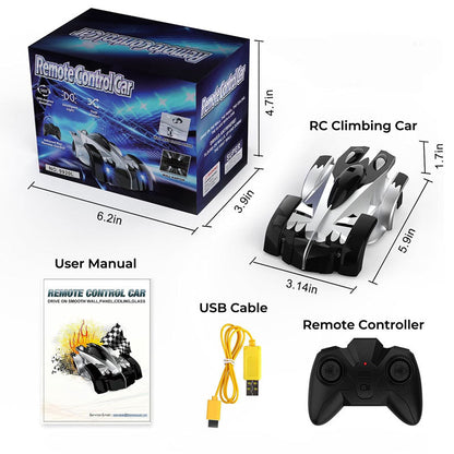 Wall RC Car Remote Control Stunt Vehicle Indoor Play