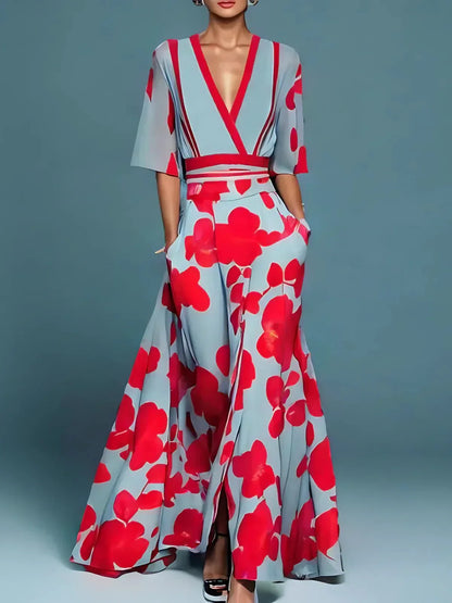 Floral Maxi Dress for Women, Elegant Summer Wedding Guest Dress, Comfortable Formal Evening Wear-1