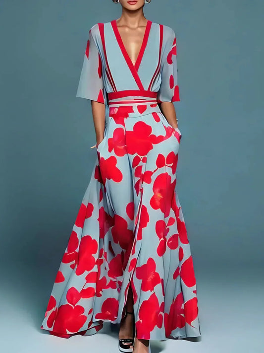Floral Maxi Dress for Women, Elegant Summer Wedding Guest Dress, Comfortable Formal Evening Wear-1