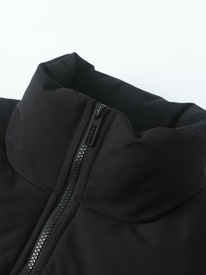 Light Men's Puffer Jacket - High Collar, Polyester
