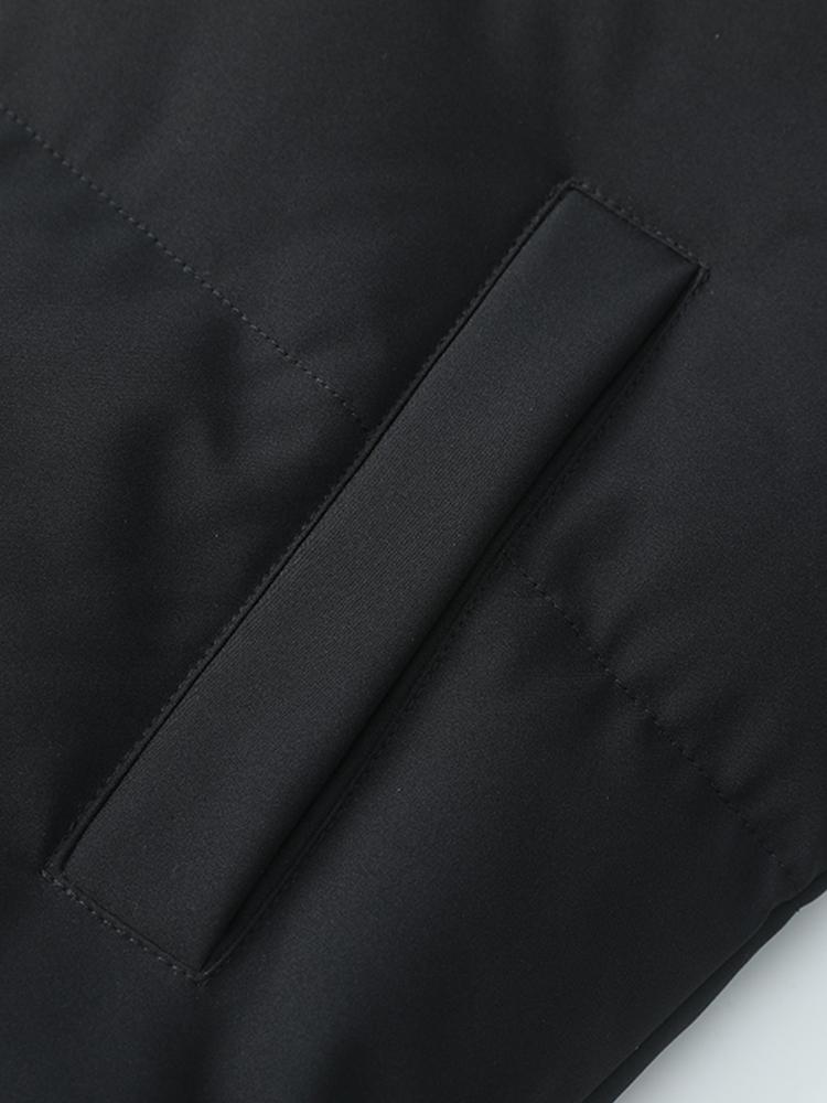 Light Men's Puffer Jacket - High Collar, Polyester