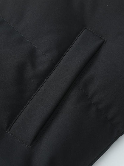Light Men's Puffer Jacket - High Collar, Polyester