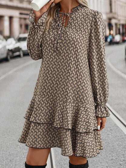 Boho Women's Dress in Beige, Flattering Fit and Lightweight Fabric for Casual and Elegant Occasions, Sizes S-XL-4