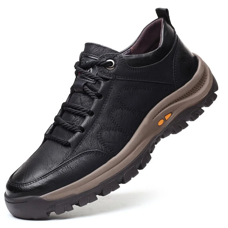 Variant image for Hand-Sewn Leather Leisure Mens Shoes, Waterproof, Breathable, Ergonomic Insole, Durable Rubber Sole, Comfortable for Outdoor Activities-11