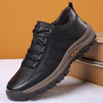 Hand-Sewn Leather Leisure Mens Shoes, Waterproof, Breathable, Ergonomic Insole, Durable Rubber Sole, Comfortable for Outdoor Activities-3