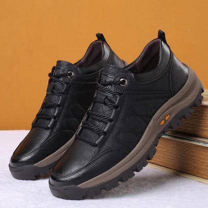 Hand-Sewn Leather Leisure Mens Shoes, Waterproof, Breathable, Ergonomic Insole, Durable Rubber Sole, Comfortable for Outdoor Activities-2