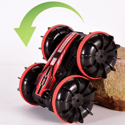 Remote All-Terrain Control Stunt Vehicle - Double-Sided Drifting Car with LED Wheels, Outdoor Adventure Toy for Boys