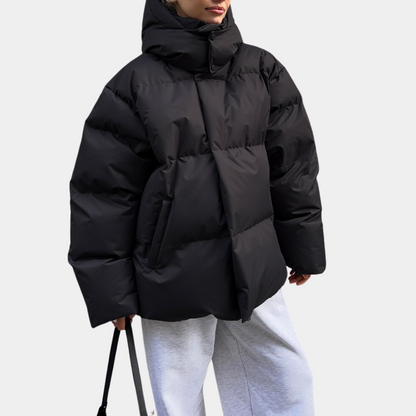 Women's Warm Puffer Jacket - Relaxed Quilted, For Winter