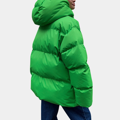 Women's Warm Puffer Jacket - Relaxed Quilted, For Winter