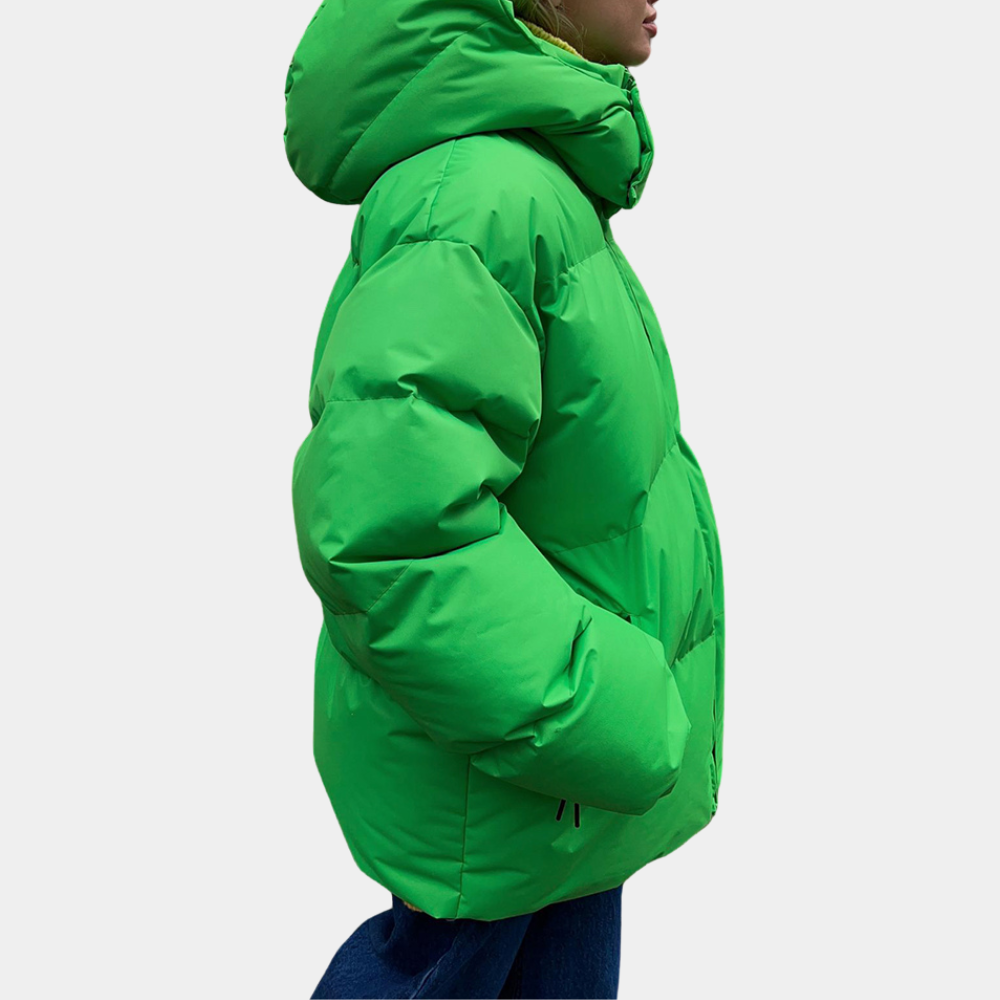 Women's Warm Puffer Jacket - Relaxed Quilted, For Winter
