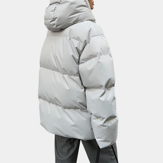 Women's Warm Puffer Jacket - Relaxed Quilted, For Winter