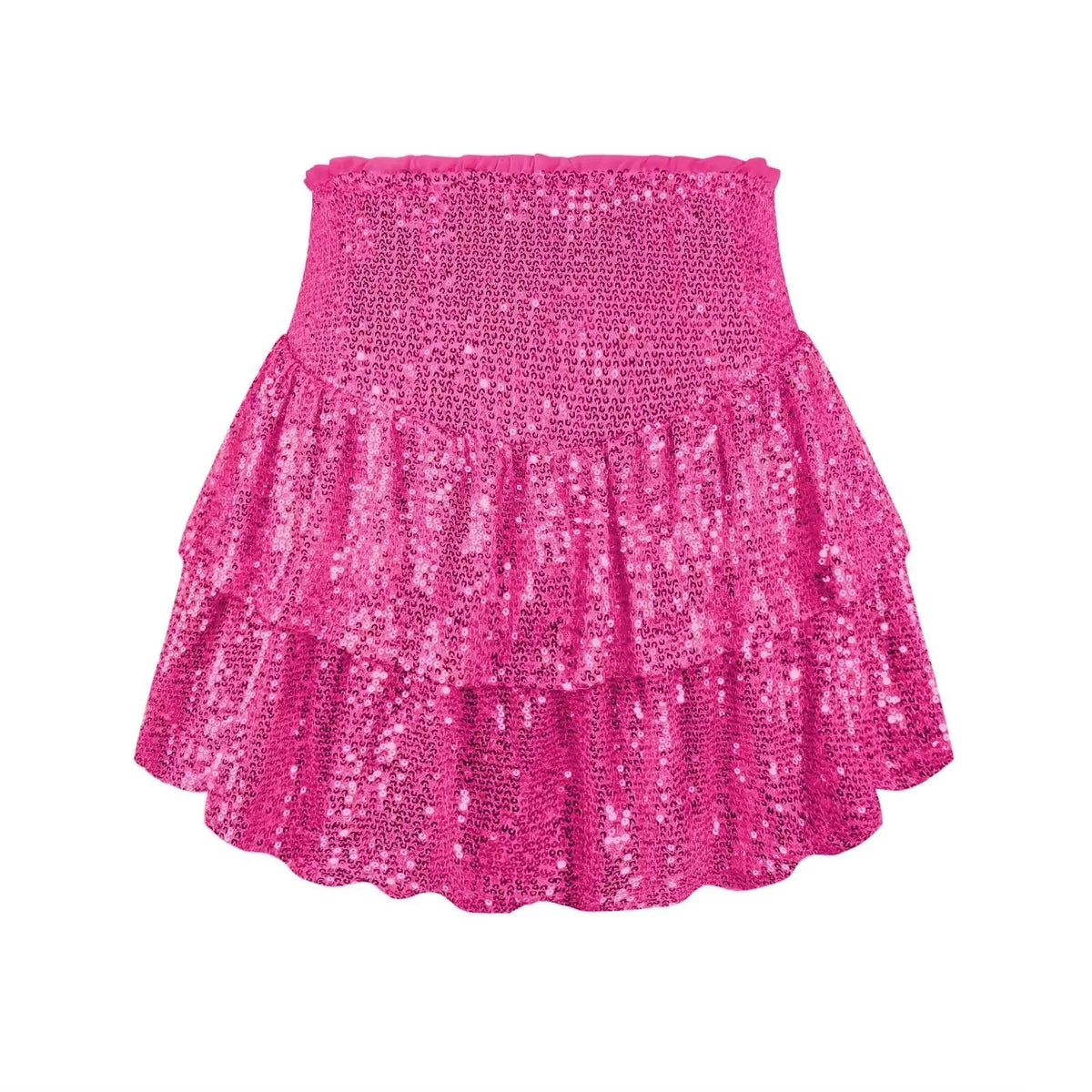 Variant image for Fluttering Sequin Skirt in Silver, Gold, Black, Pink, and More - Elegant Party Wear with Comfortable Inner Lining-37
