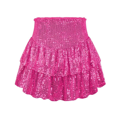 Variant image for Fluttering Sequin Skirt in Silver, Gold, Black, Pink, and More - Elegant Party Wear with Comfortable Inner Lining-37