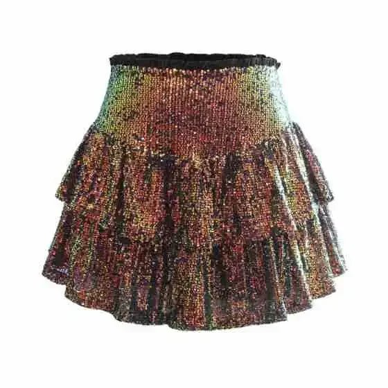 Variant image for Fluttering Sequin Skirt in Silver, Gold, Black, Pink, and More - Elegant Party Wear with Comfortable Inner Lining-21