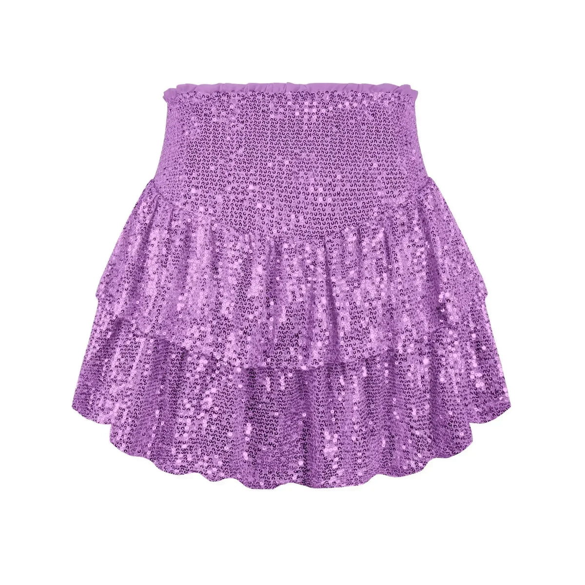 Variant image for Fluttering Sequin Skirt in Silver, Gold, Black, Pink, and More - Elegant Party Wear with Comfortable Inner Lining-33