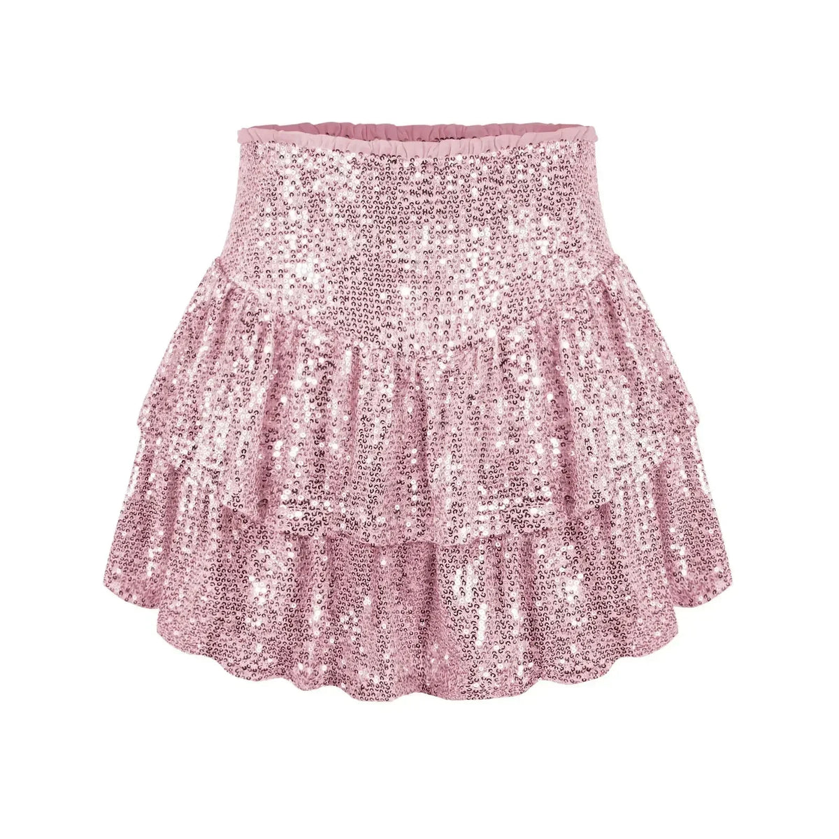 Fluttering Sequin Skirt in Silver, Gold, Black, Pink, and More - Elegant Party Wear with Comfortable Inner Lining-5