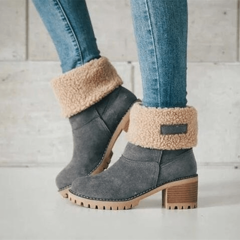 Women’s Insulating Winter Boots - Mid Calf Suede Cozy Lining