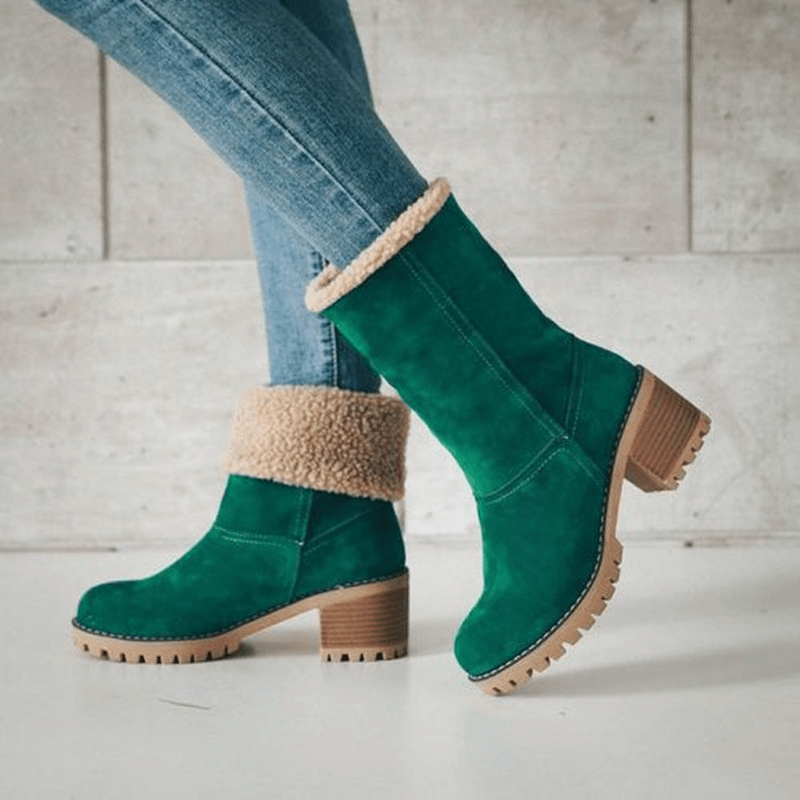 Women’s Insulating Winter Boots - Mid Calf Suede Cozy Lining