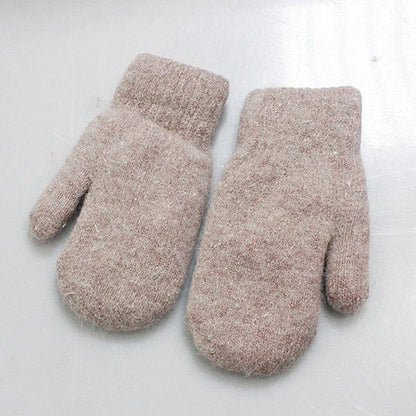 Women Warm Mittens - Ribbed Cuff Plush Faux Fur, Winter
