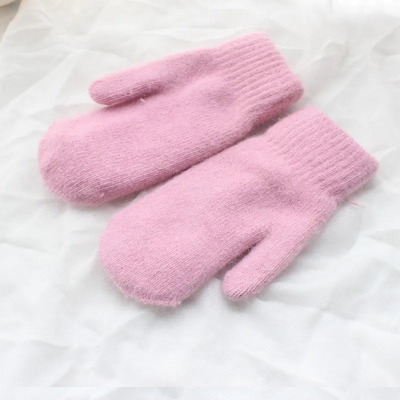 Women Warm Mittens - Ribbed Cuff Plush Faux Fur, Winter