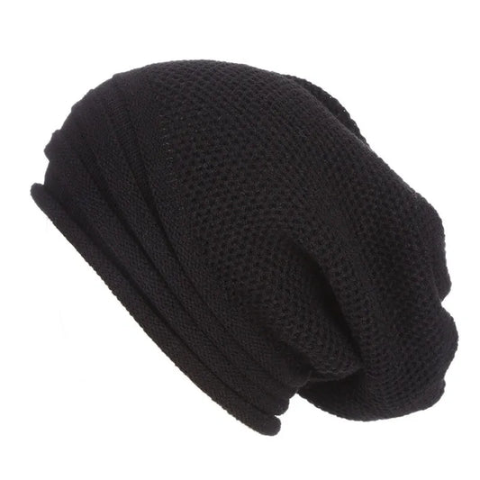 Women's Oversized Knitted Beanie - Slouchy Wool Winter