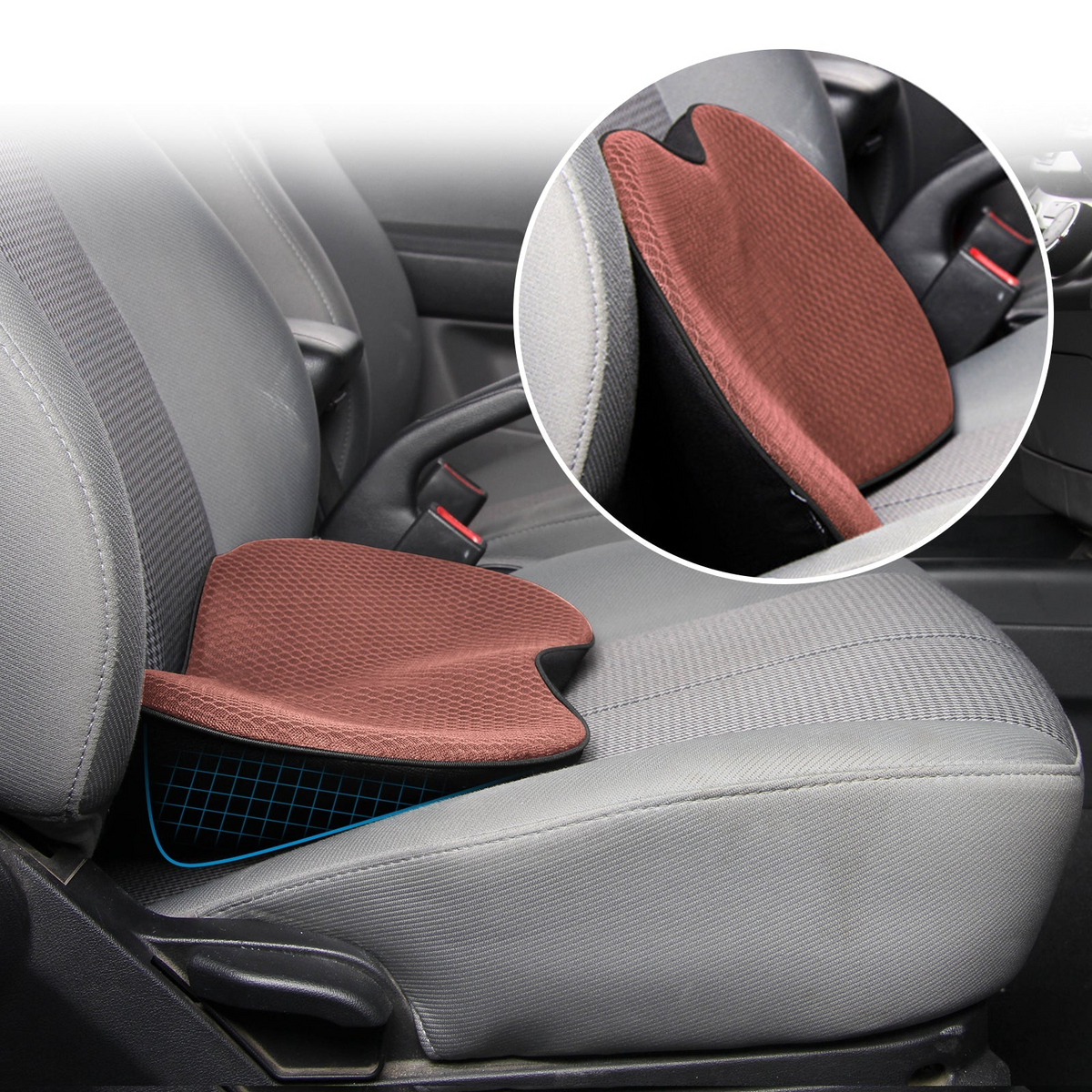Booster Car Seat Cushion Memory Foam 3.5 Inch Posture