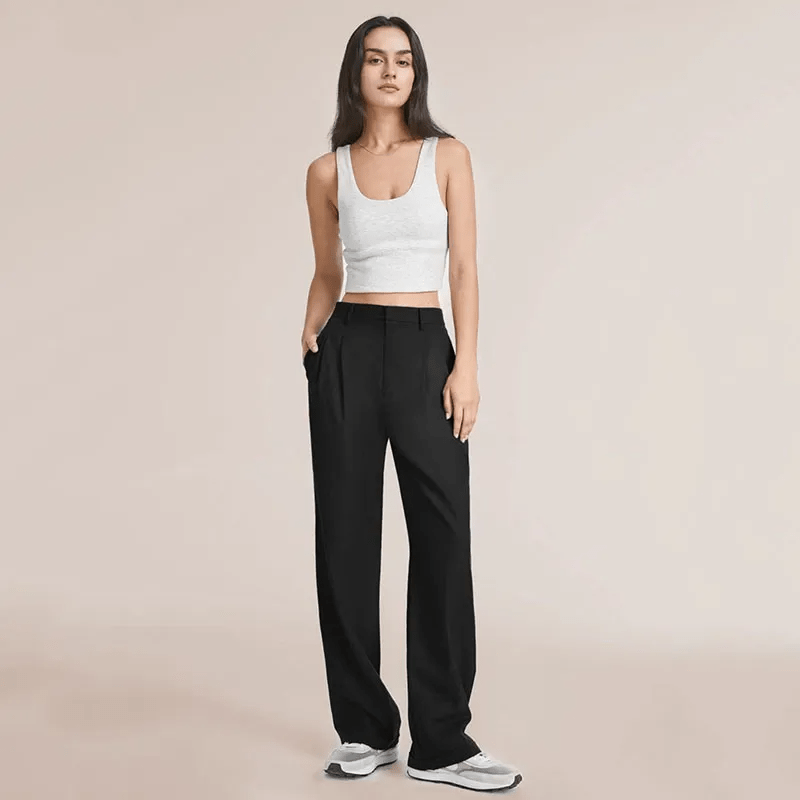 Variant image for Pleated Trousers for Women, High-Quality Relaxed Fit Pants with Sophisticated Design, Versatile for Casual and Formal Wear-1