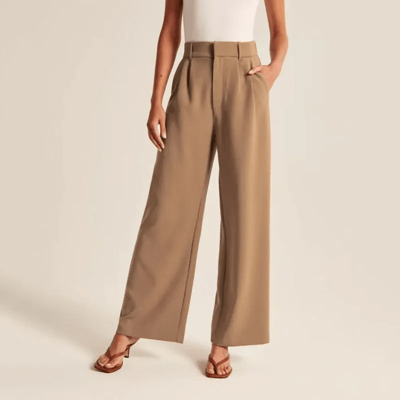 Pleated Trousers for Women, High-Quality Relaxed Fit Pants with Sophisticated Design, Versatile for Casual and Formal Wear-4