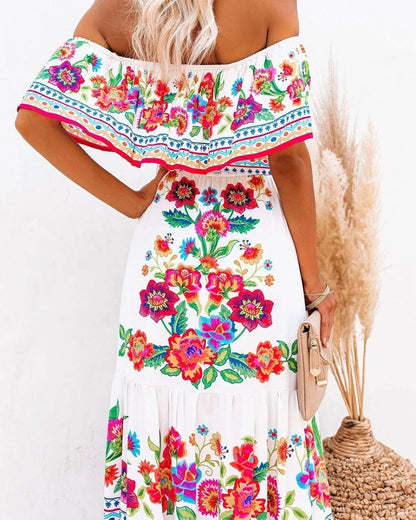Maxi Boho Beach Dress for Women with Unique Print and Fluid Silhouette, Lightweight Fabric for Summer Outings and Events-6