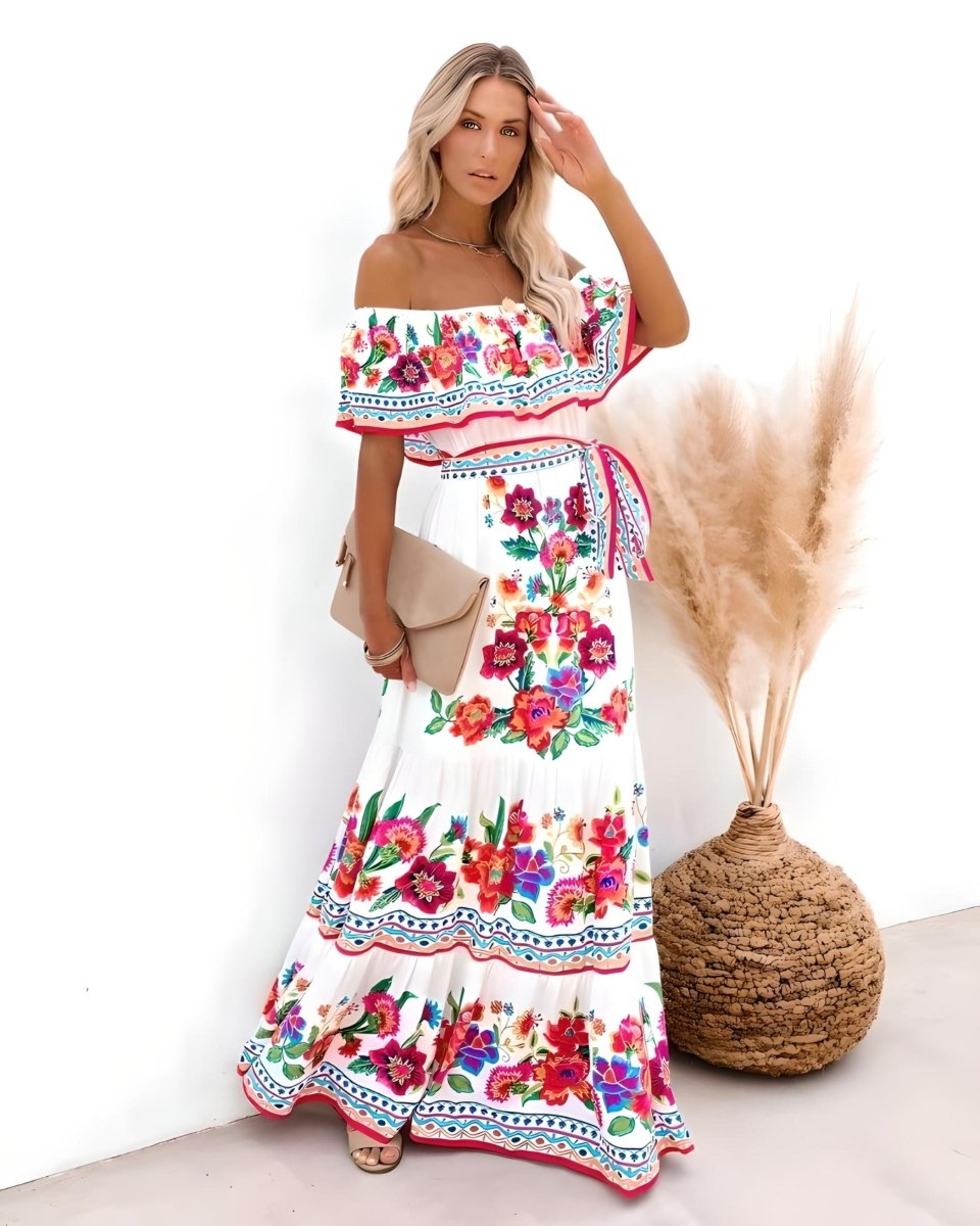 Maxi Boho Beach Dress for Women with Unique Print and Fluid Silhouette, Lightweight Fabric for Summer Outings and Events-5