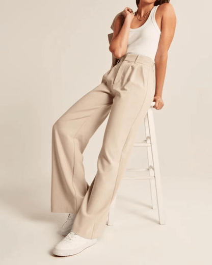 High-Waisted Wide Leg Trousers for Women, Comfortable Polyester, Flattering Fit, Versatile Style, Suitable for Business and Formal Events-2