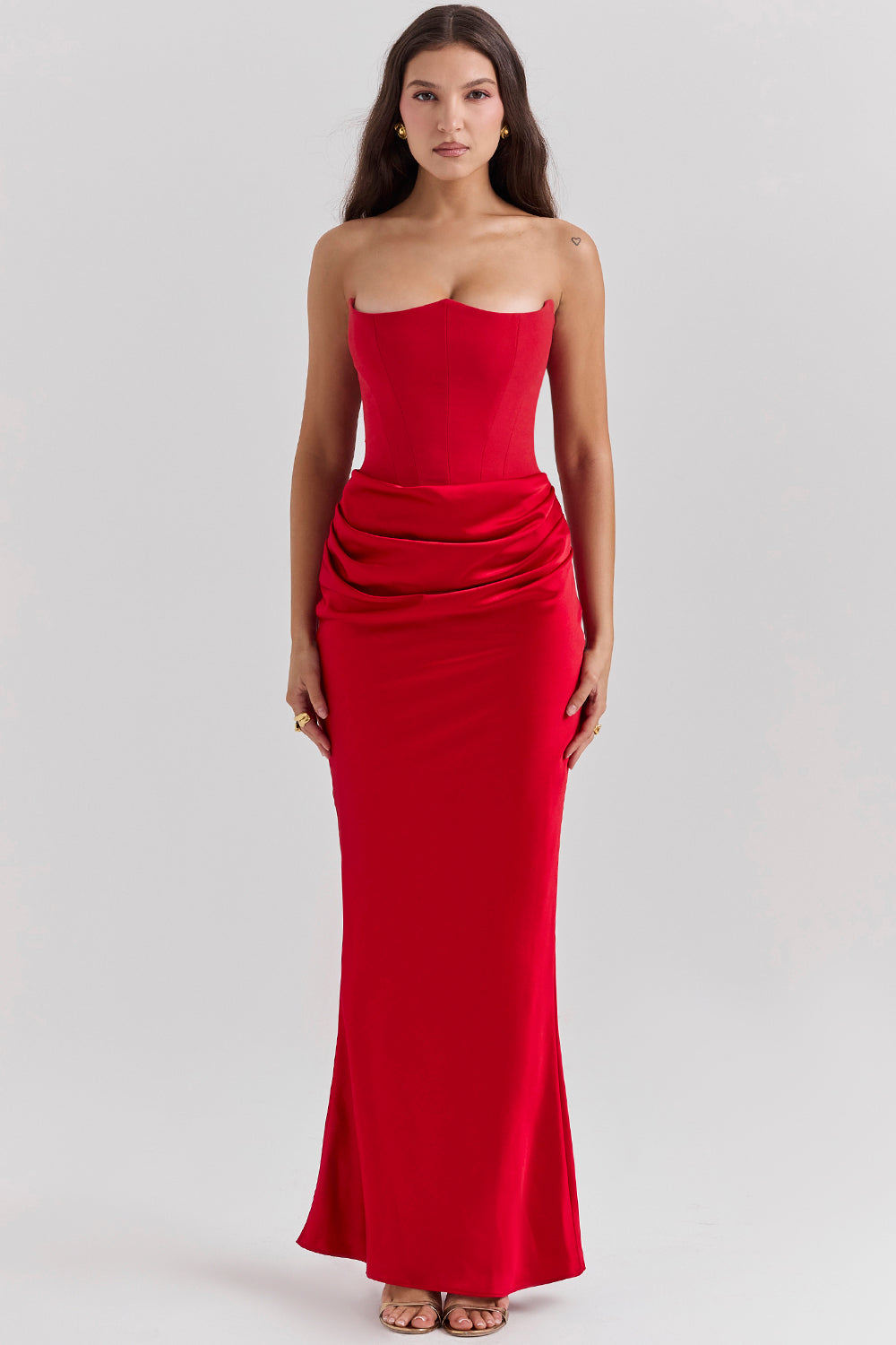 Variant image for Strapless Corset Maxi Dress for Women, Elegant Long Dress with Tailored Fit for Formal Occasions-6