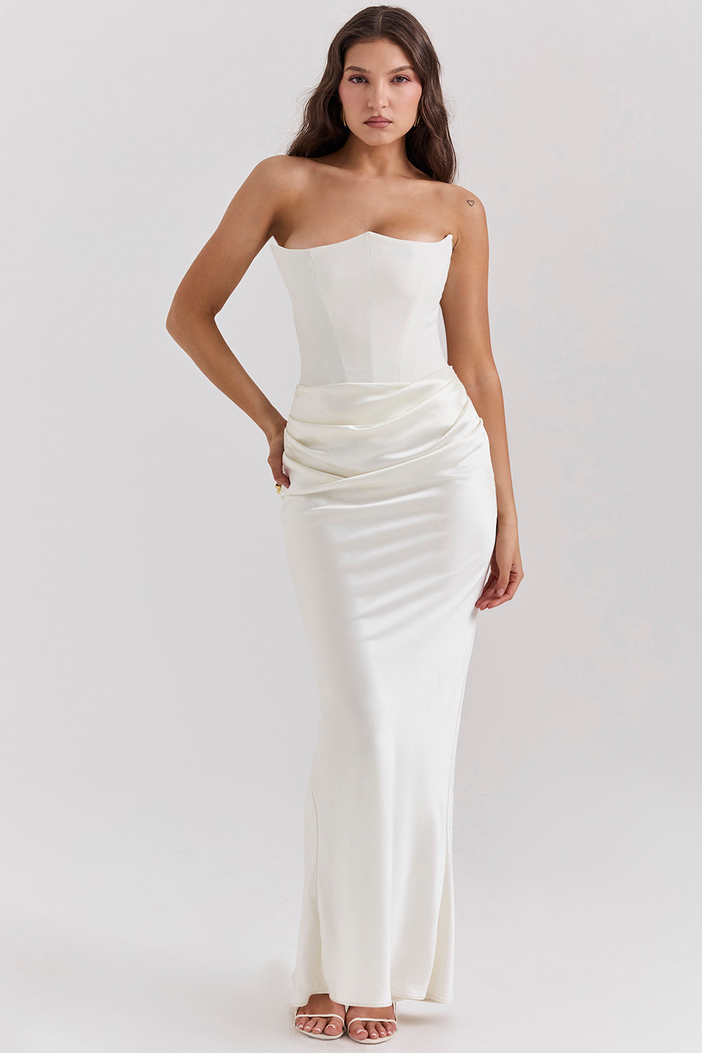Variant image for Strapless Corset Maxi Dress for Women, Elegant Long Dress with Tailored Fit for Formal Occasions-11