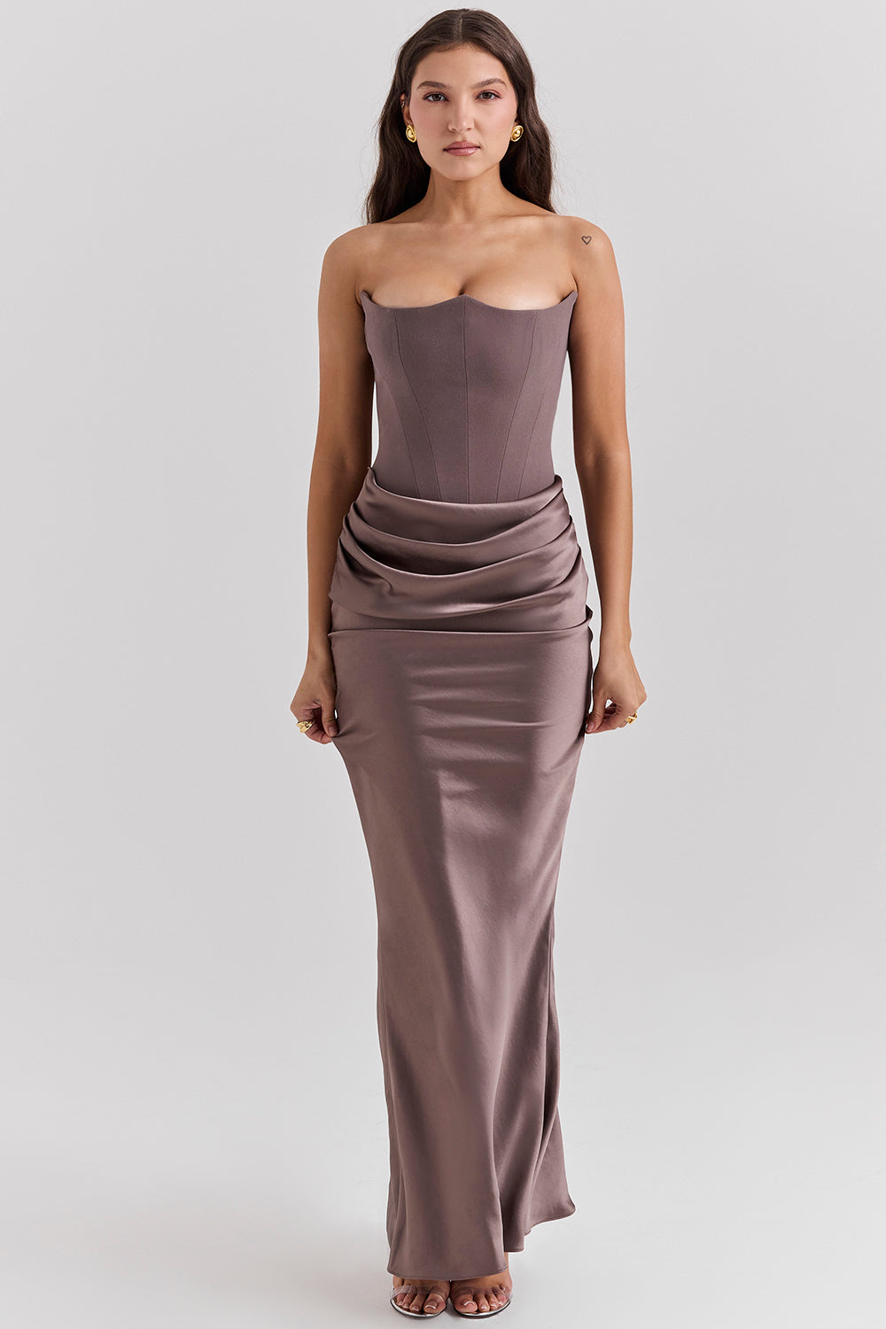 Variant image for Strapless Corset Maxi Dress for Women, Elegant Long Dress with Tailored Fit for Formal Occasions-1