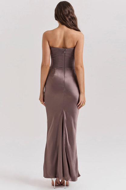 Strapless Corset Maxi Dress for Women, Elegant Long Dress with Tailored Fit for Formal Occasions-2