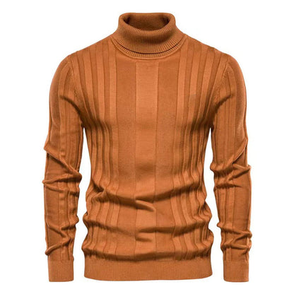 Men’s Fitted Turtleneck Sweater - Slim Knit For Winter