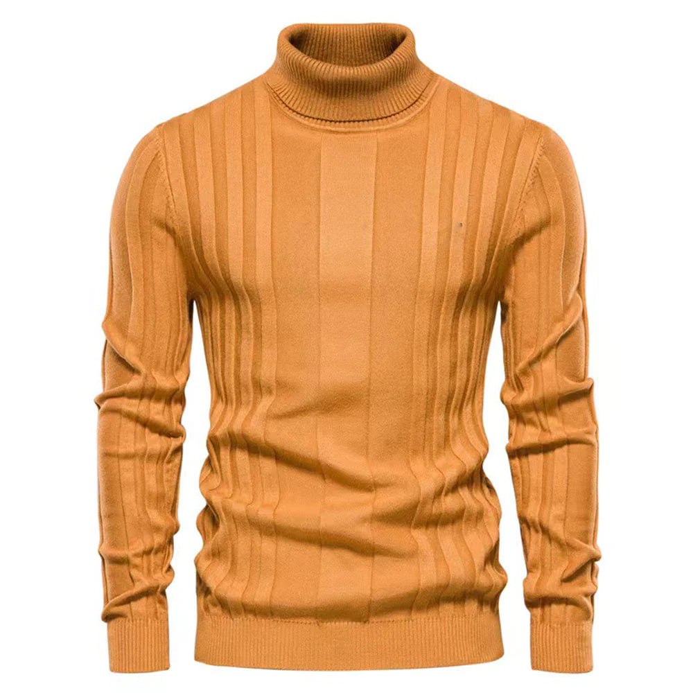 Men’s Fitted Turtleneck Sweater - Slim Knit For Winter