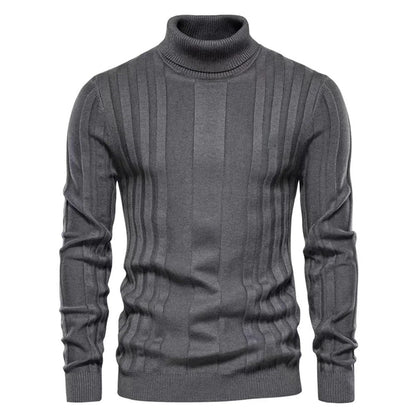 Men’s Fitted Turtleneck Sweater - Slim Knit For Winter