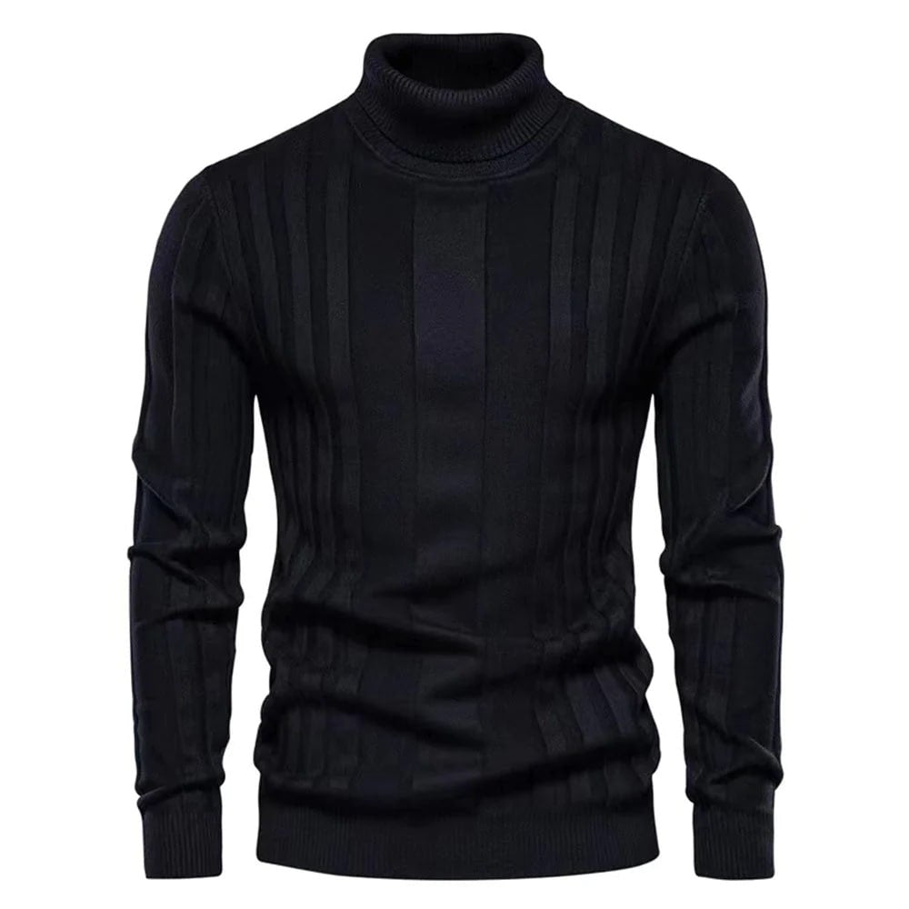 Men’s Fitted Turtleneck Sweater - Slim Knit For Winter