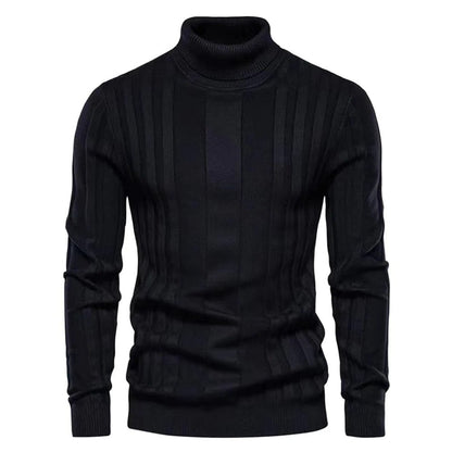 Men’s Fitted Turtleneck Sweater - Slim Knit For Winter