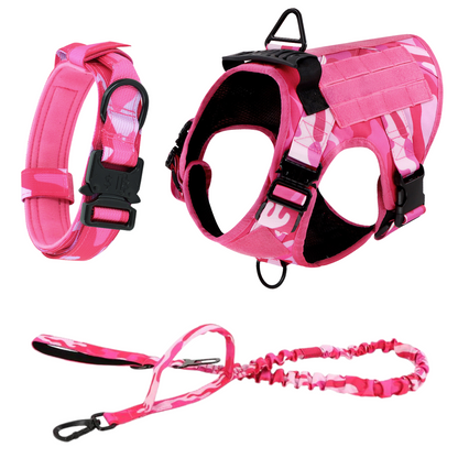 Tactical Dog Harness No-Pull With Front And Back D-Rings Fast-Release Buckles Top Handle Heavy-Duty Training