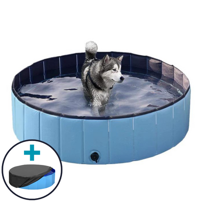 Pop-Up Dog Pool Foldable - Outdoor Bath And Pool For Pets, Summer 2025 Simple Setup, Side Drain, Sturdy Lining