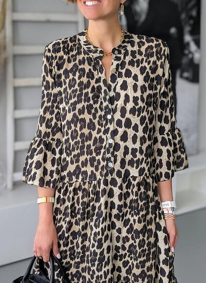 Stylish Leopard Print Summer Dress for Women, Elegant Plus Size Dresses M to 2XL, Comfortable High-Quality Fabric-2