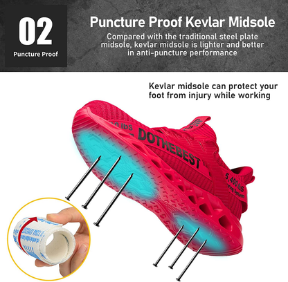 Ultralight Breathable Non-Slip Safety Shoes with Steel Toe and Kevlar Sole for Enhanced Comfort and Protection-3