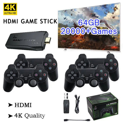 TikTok Viral Fall 2025, 20,000+ Games, Comes with 2 Cordless Controllers – 4K TV Game Stick 64GB Retro Gaming Console