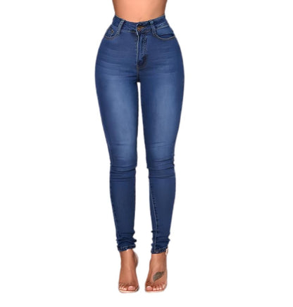 Variant image for High Waist Skinny Stretch Jeans for Women, Comfortable Fit, Versatile Blue, Black, Grey, Sizes XS-XL-21